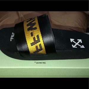 Off white sandals run small fit like a size 7